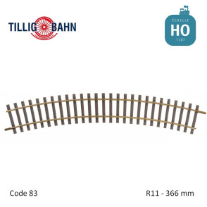 Rail courbe Elite R11 366mm code 83 HO Tillig 85140 - Maketis