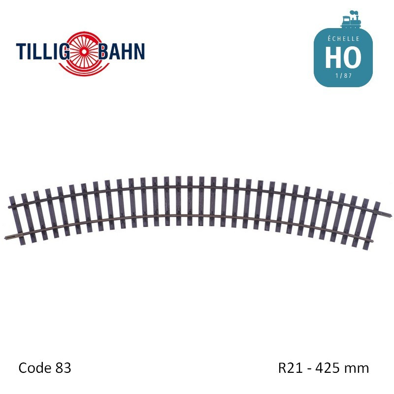 Rail courbe Elite R21 425mm code 83 HO Tillig 85141 - Maketis