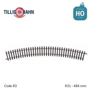 Rail courbe Elite R31 484mm code 83 HO Tillig 85143 - Maketis