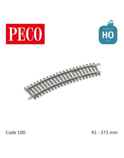 Rail courbe Setrack R1 371mm code 100 HO Peco ST-220 - Maketis