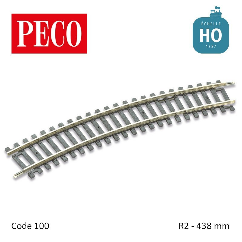 Rail courbe Setrack R2 438mm code 100 HO Peco ST-225 - Maketis