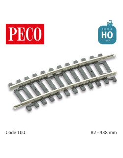 Rail courbe Setrack R2 438mm code 100 HO Peco ST-227  - Maketis