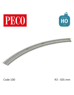 Rail courbe Setrack R3 505mm code 100 HO Peco ST-231 - Maketis