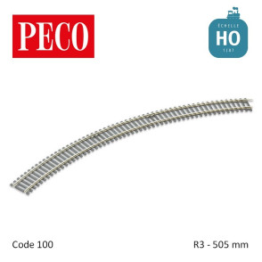 Rail courbe Setrack R3 505mm code 100 HO Peco ST-231 - Maketis