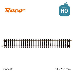 Rail droit RocoLine G1 230mm Code 83 HO Roco 42410 - Maketis