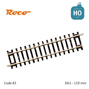 Rail droit RocoLine DG1 119 mm Code 83 HO Roco 42411 - Maketis