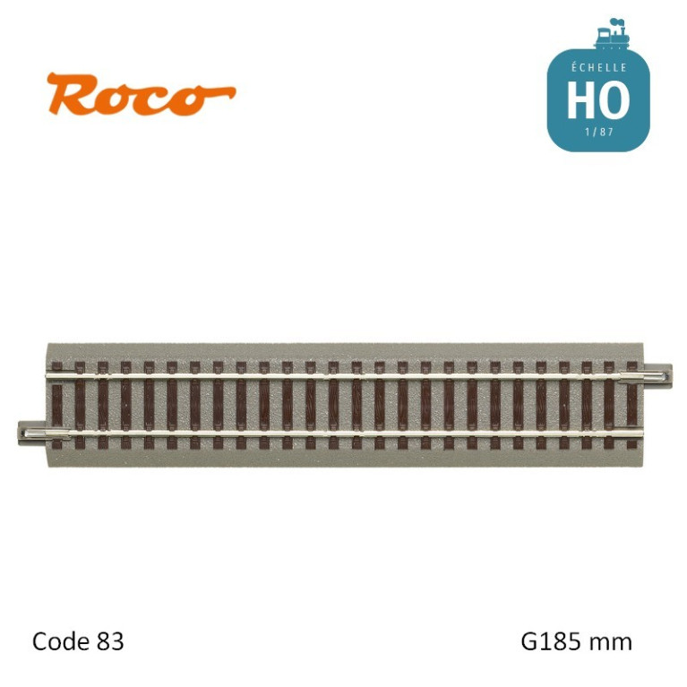 Rail droit G185 GeoLine Code 83 Roco HO 61111 - Maketis Rail droit G185 GeoLine Code 83 Roco HO 61111 - Maketis