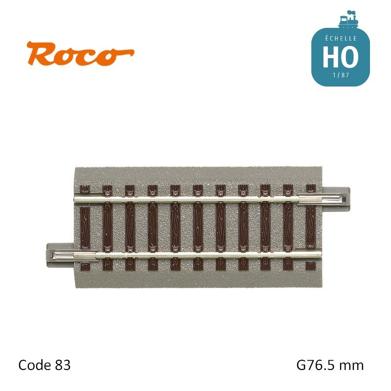 Rail de compensation droit G76,5 GeoLine Code 83 Roco HO 61112 - Maketis