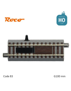 Rail droit avec dételeur électrique G100 GeoLine Code 83 Roco HO 61118 - Maketis