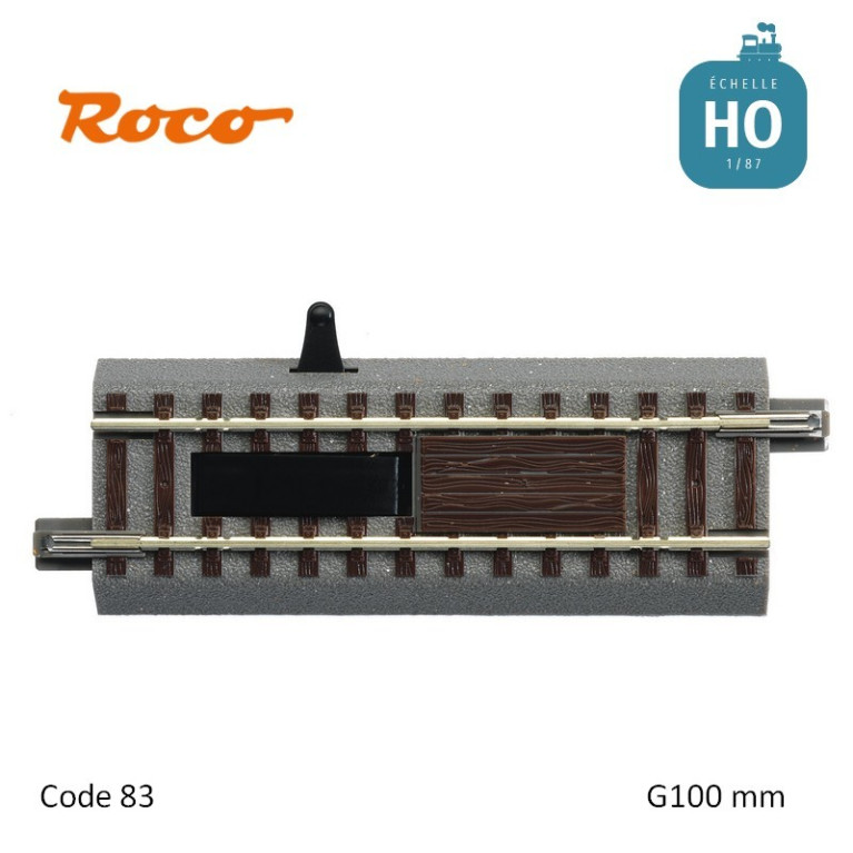 Rail droit avec dételeur électrique G100 GeoLine Code 83 Roco HO 61118 - Maketis