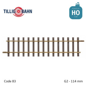 Rail droit Elite G2 114mm code 83 HO Tillig 85124 - Maketis