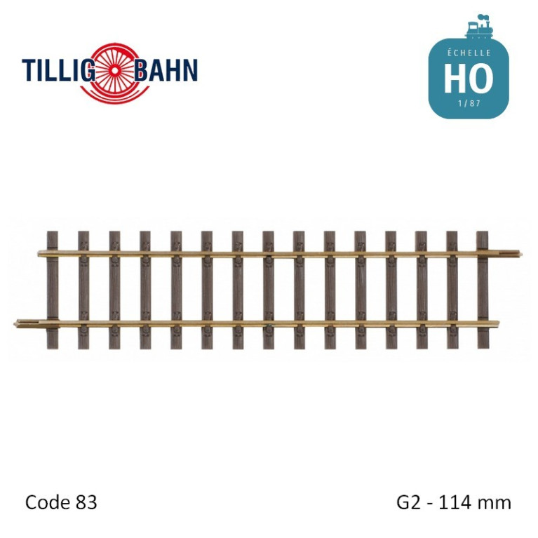 Straight track, length  114 mm H0 Tillig 85124 - Maketis