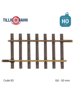 Straight track, length 50 mm H0 Tillig 85129 - Maketis