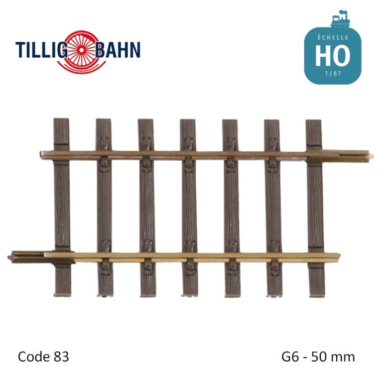 Rail droit Elite G6 50mm code 83 HO Tillig 85129 - Maketis