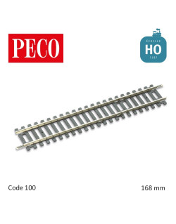 Rail droit Setrack standard 168mm Code 100 HO Peco ST-200 - Maketis