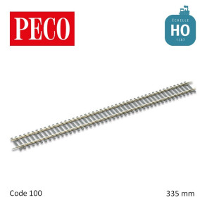 Rail droit double 335 mm HO Code 100 Peco - Maketis