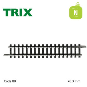 Rail droit 76,3 mm code 80 N Minitrix 14905 - Maketis