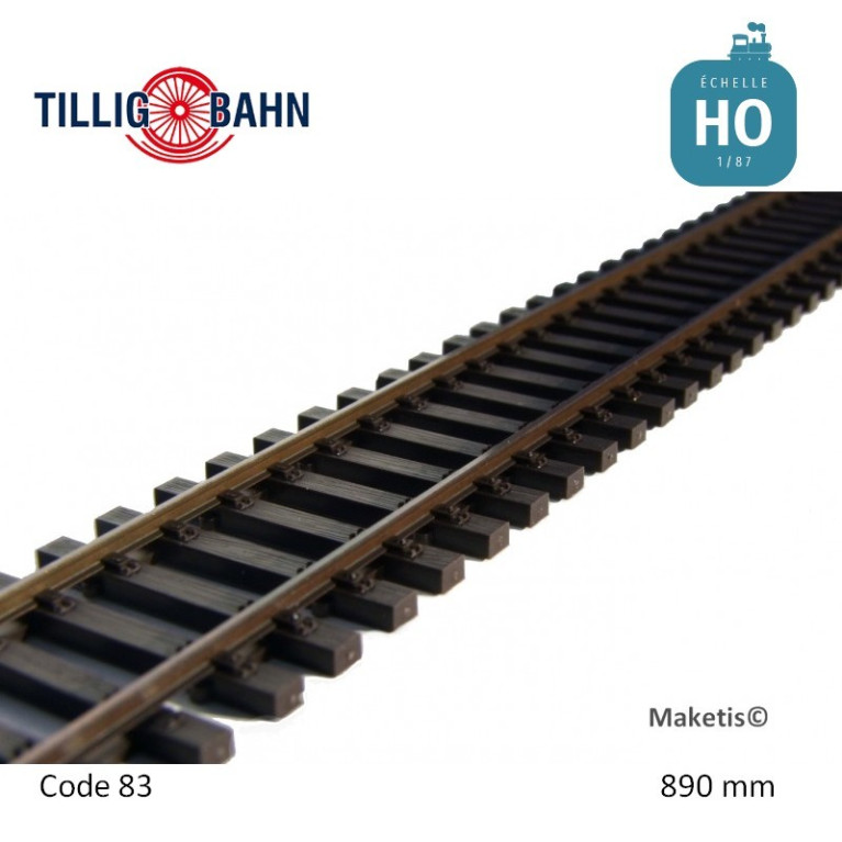 Rail flexible Elite 890mm traverses bois code 83 HO Tillig 85125 - Maketis