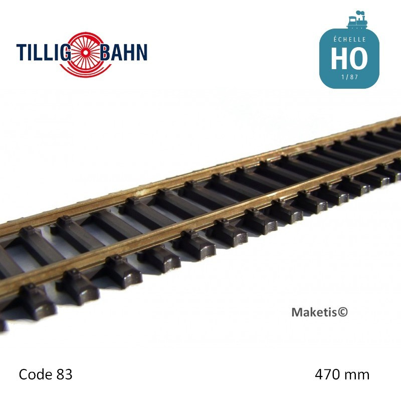 Steel sleeper flexi-track, length 470 mm H0 Tillig 85136 - Maketis