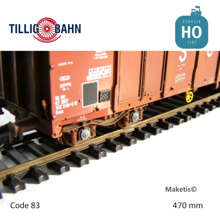 Rail flexible Elite 470mm traverses acier code 83 HO Tillig 85136 - Maketis Rail flexible Elite 470mm traverses acier code 83 HO Tillig 85136 - Maketis