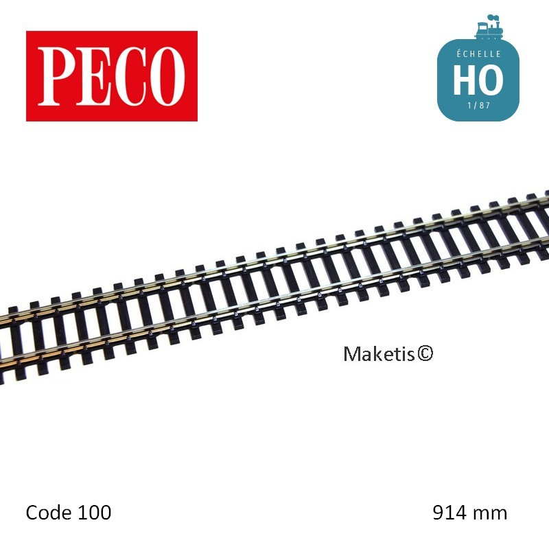 Rail flexible StreamLine 914mm traverses bois Code 100 HO Peco SL-100 - Maketis