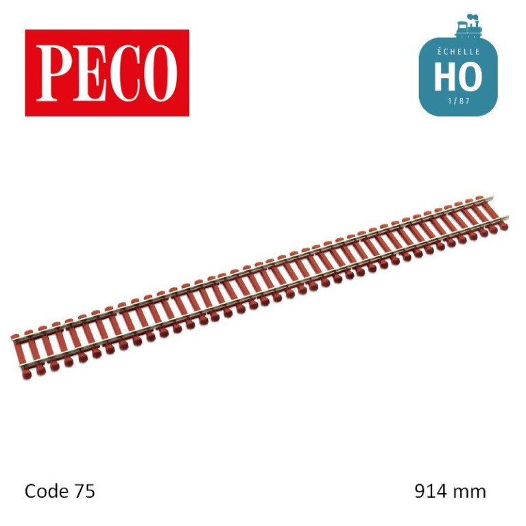 Rail flexible 914 mm traverses métalliques HO Code 75 Peco - Maketis