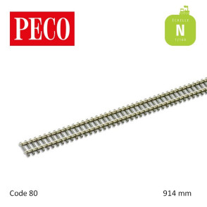 Rail flexible 914 mm traverses bois N Code 80 Peco - Maketis