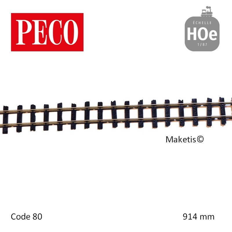 Rail flexible 914 mm traverses irrégulières H0e Code 80 Peco - Maketis