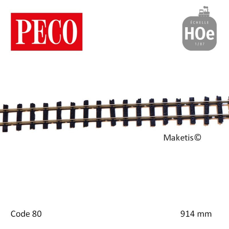 Rail flexible 914 mm traverses irrégulières H0e Code 80 Peco - Maketis Rail flexible 914 mm traverses irrégulières H0e Code 80 Peco - Maketis
