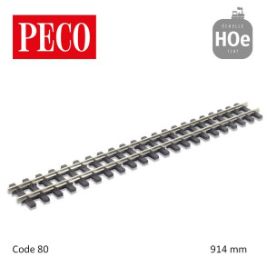 Rail flexible 914 mm traverses bois H0e Code 80 Peco - Maketis