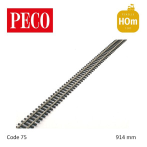 Rail flexible 914 mm traverses bois H0m Code 75 Peco - Maketis