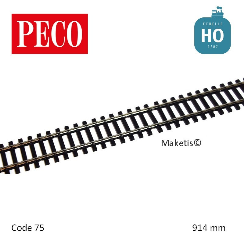 Rail flexible 914 mm traverses bois HO Code 75 Peco - Maketis