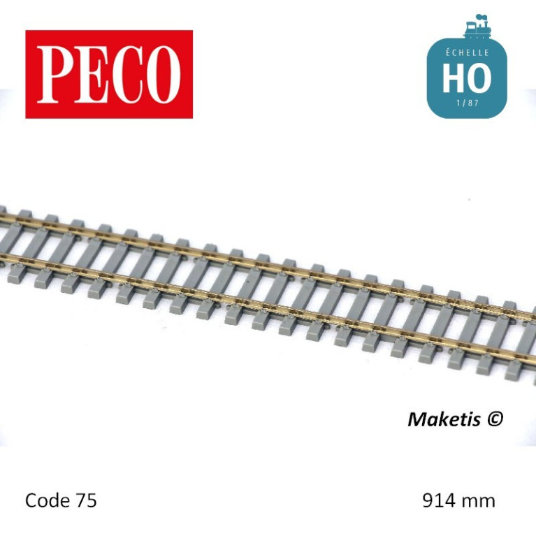 Rail flexible StreamLine 914mm traverses béton Code 75 HO Peco SL-102F - Maketis
