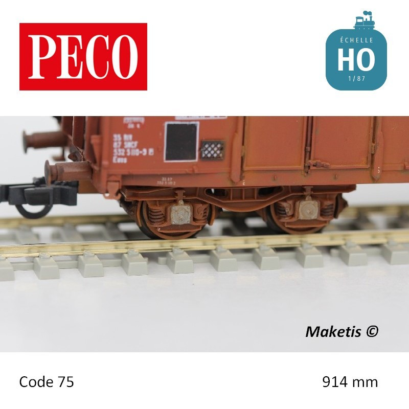 Rail flexible 914 mm traverses béton HO Code 75 Peco - Maketis