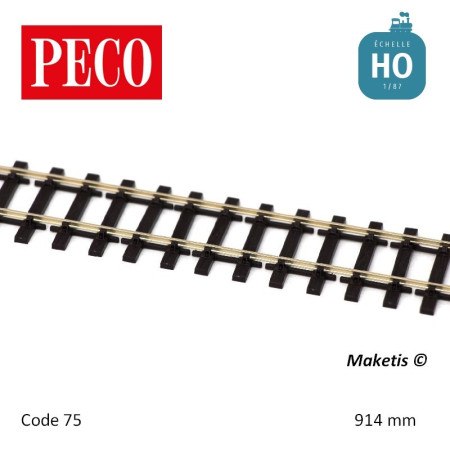 Rail flexible 914 mm double champignon traverses bois HO Code 75 Peco - Maketis