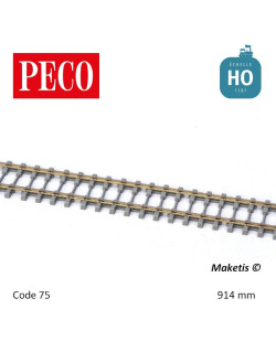 Rail flexible StreamLine 914mm traverses béton bi-blocs Code 75 HO Peco SL-106F - Maketis