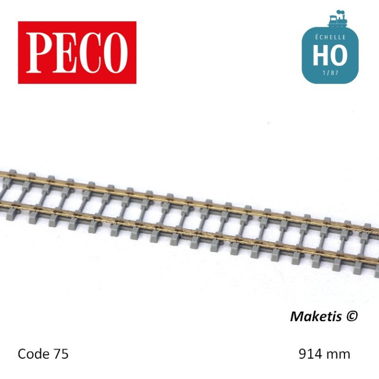 Rail flexible 914 mm traverses béton bi-blocs HO Code 75 Peco - Maketis