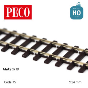 Rail flexible StreamLine 914mm double champignon traverses bois Code 75 HO Peco SL-108F - Maketis