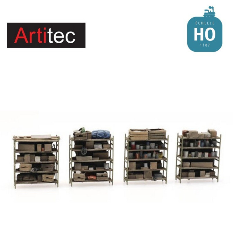 Etagères de stockage pour atelier 4 pcs HO Artitec 387434