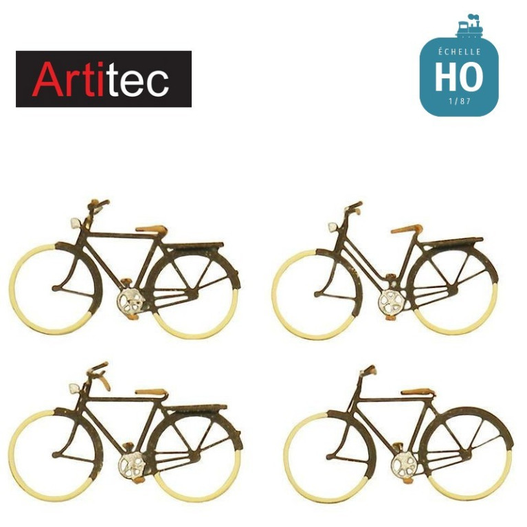 Set de 4 vélos allemand 1920-1960 HO Artitec 387.27 - Maketis