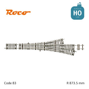 Aiguillage triple asymétrique Roco-Line R873,5mm 15° Code 83 HO Roco 42454 - Maketis