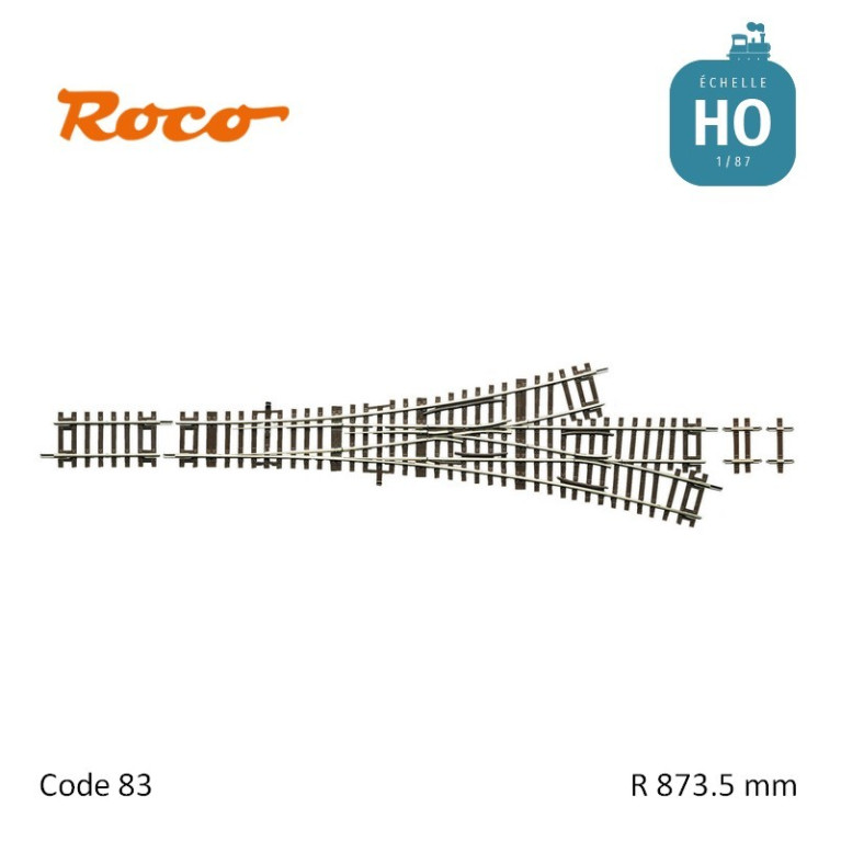 Aiguillage triple asymétrique Roco-Line R873,5mm 15° Code 83 HO Roco 42454 - Maketis Aiguillage triple asymétrique Roco-Line R873,5mm 15° Code 83 HO Roco 42454 - Maketis