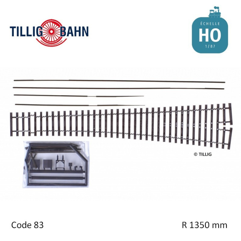 Bausatz Flexsteg-Weiche, Herzstückwinkel 9° H0 Tillig 85451 - Maketis