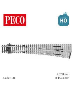 Aiguillage long à droite Streamline Insulfrog R1524mm 12° code 100 HO Peco SL-88 - Maketis