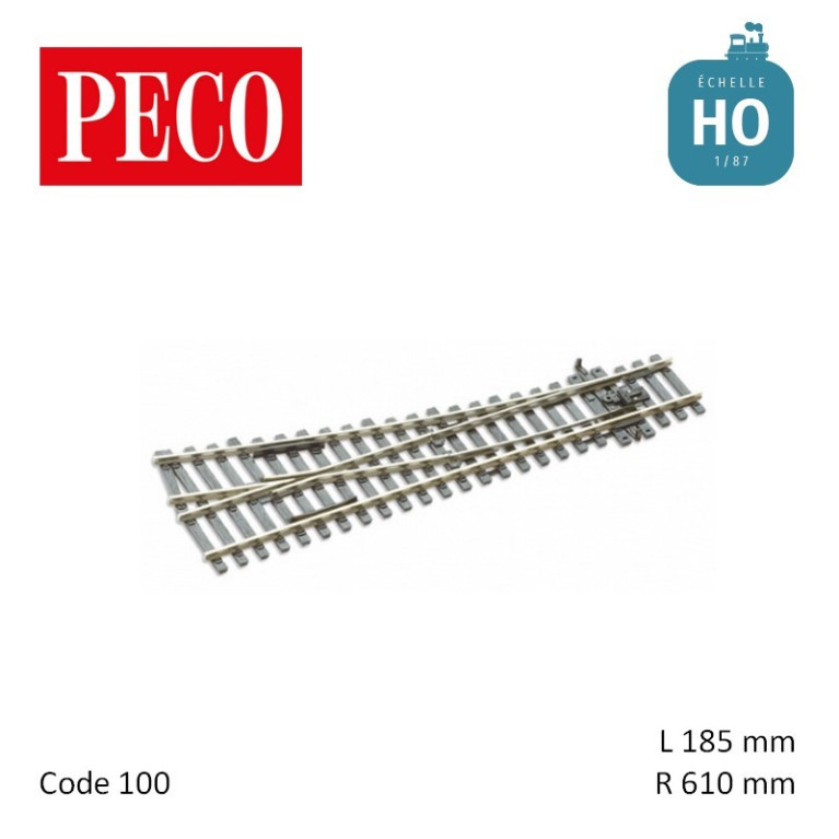 Aiguillage court à droite Streamline Electrofrog R610mm 12° code 100 HO Peco SL-E91 - Maketis Aiguillage court à droite Streamline Electrofrog R610mm 12° code 100 HO Peco SL-E91 - Maketis
