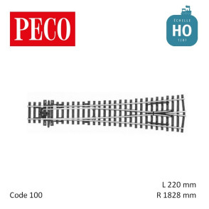 Aiguillage symétrique long Streamline Electrofrog R1828mm 12° code 100 HO Peco SL-E98 - Maketis