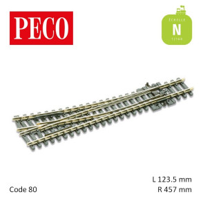 Aiguillage moyen à droite Streamline Electrofrog R457mm 12° code 80 N Peco SL-E395 - Maketis