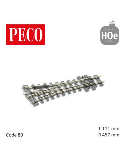 Aiguillage symétrique Streamline Electrofrog R457mm 22,5° code 80 HOe Peco SL-E497 - Maketis