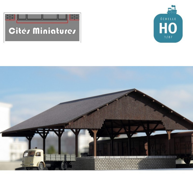 Quai couvert marchandises – Echelle HO Cités Miniatures BF-008-QC - MAKETIS