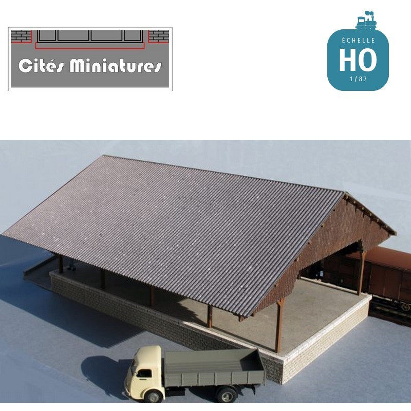 Quai couvert marchandises – Echelle HO Cités Miniatures BF-008-QC - MAKETIS